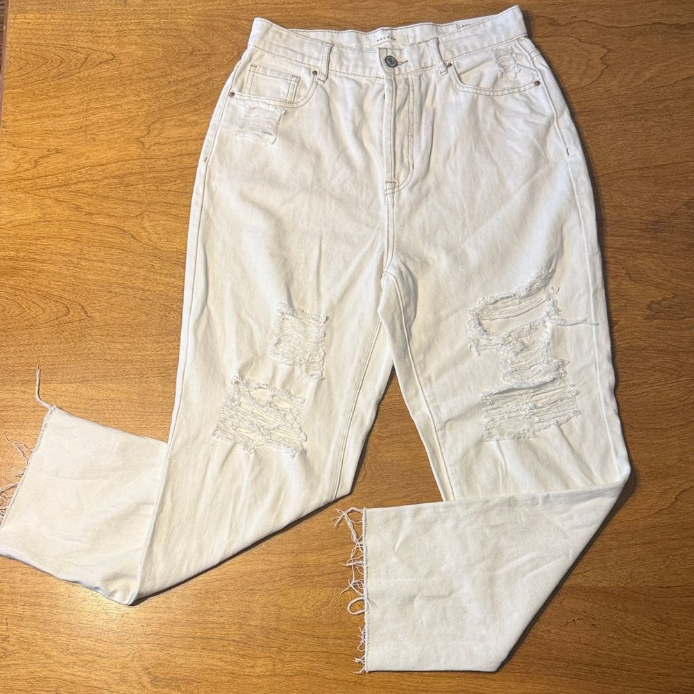 PacSun High Rise Distressed Straight Leg Jeans